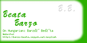 beata barzo business card